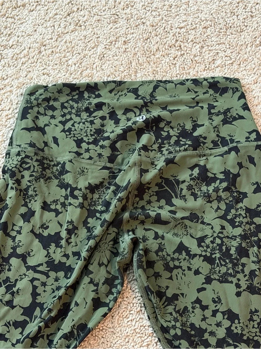 Lululemon Align Crop Barracks Green High Rise Nulu Size 6